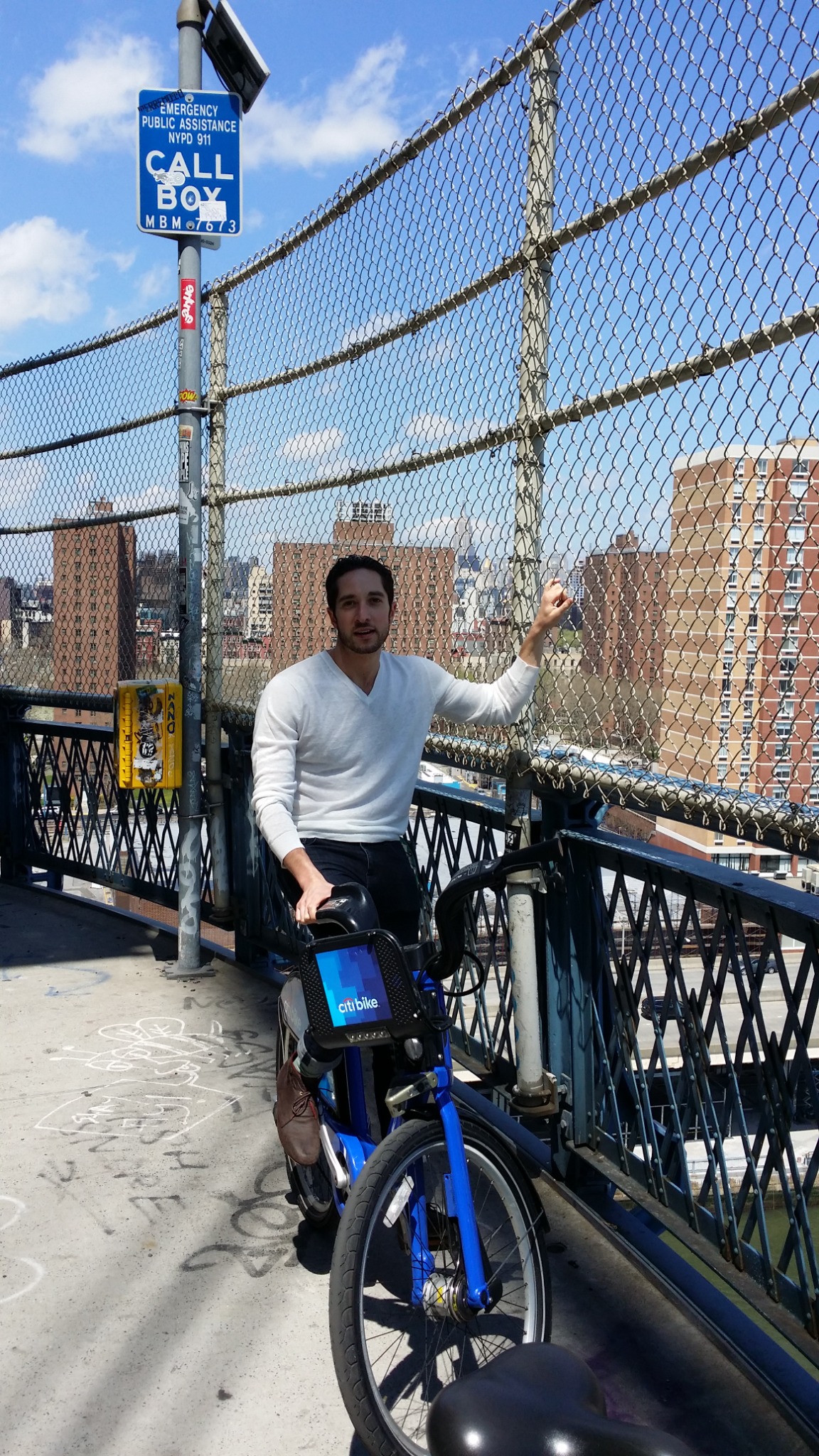 Jeremy with a bicycle in New York City